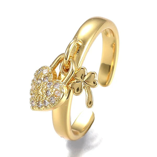 Bague femme réglable breloque coeur