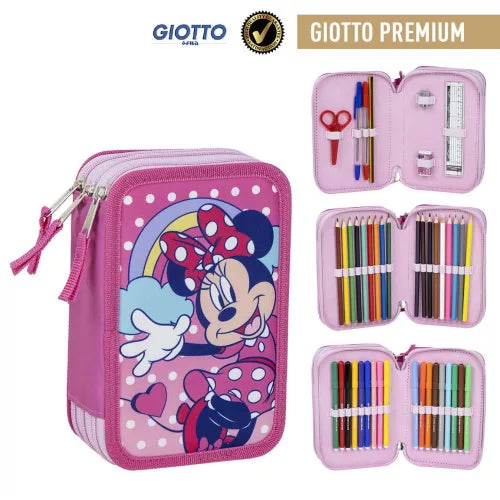 Disney Minnie Dots rempli de trousse à crayons 3 niveaux