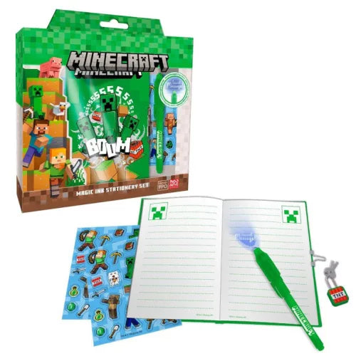 Minecraft Boom journal + stylo magique