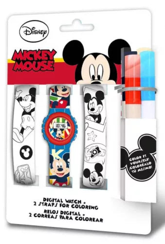 Disney Mickey Fun montre numérique + bracelet de montre coloriable